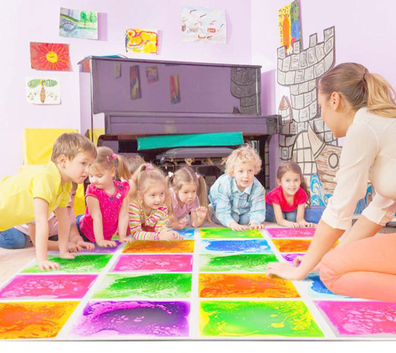 Creative Liquid Flow Parent-Child Game Mat – 30×30 cm 3D Sensory Floor Tile for Stress Relief & Play