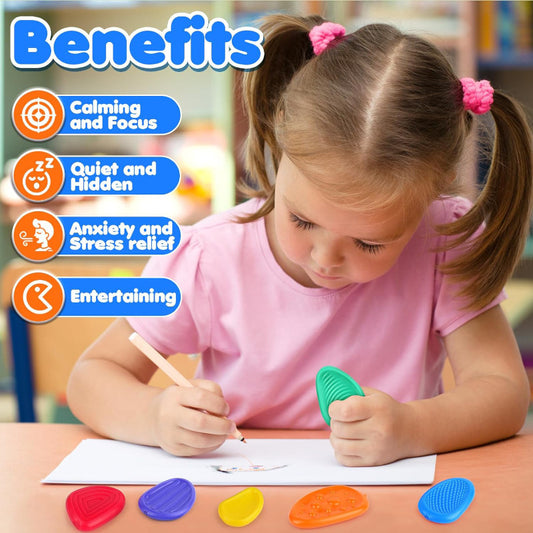 Soft Worry Stone Fidget Toys – 6-Pack Calming Sensory Stones for Kids & Teens